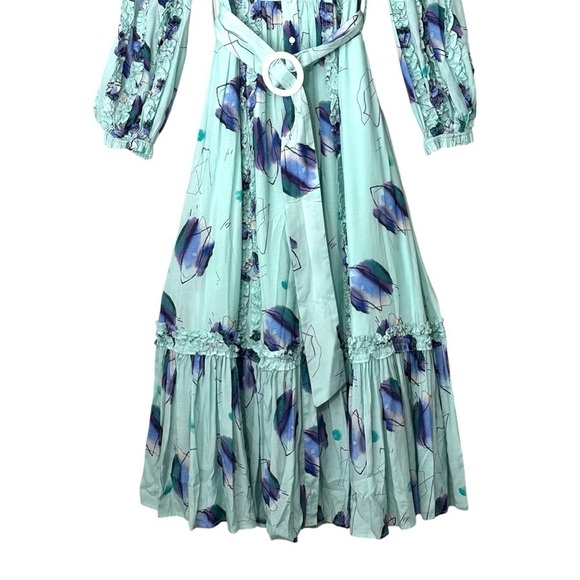 Elliatt Collective Sample Aqua Warmth Maxi Dress in Abstract Blue Floral size S - Picture 9 of 16